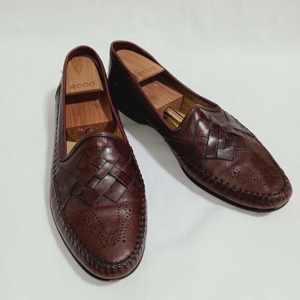 Santoni Leather Slip On Loafer Mens 11.5 D Made In Italy Brown 18865